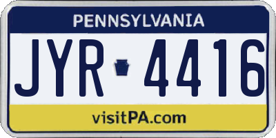 PA license plate JYR4416