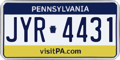 PA license plate JYR4431
