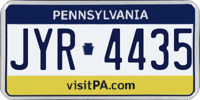 PA license plate JYR4435