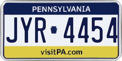 PA license plate JYR4454