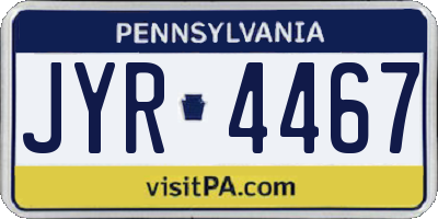 PA license plate JYR4467