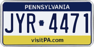 PA license plate JYR4471