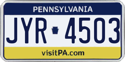 PA license plate JYR4503