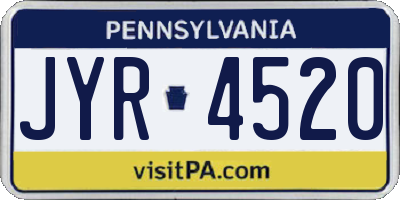 PA license plate JYR4520
