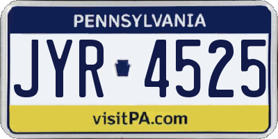 PA license plate JYR4525