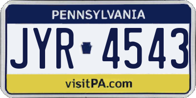 PA license plate JYR4543