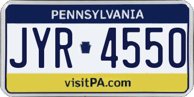 PA license plate JYR4550