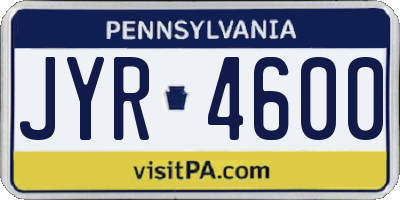 PA license plate JYR4600