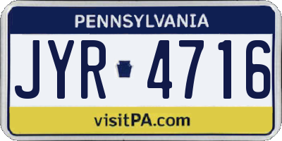 PA license plate JYR4716