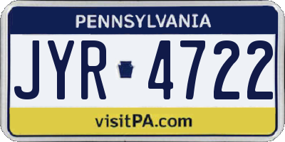 PA license plate JYR4722