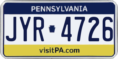 PA license plate JYR4726