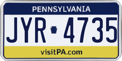 PA license plate JYR4735