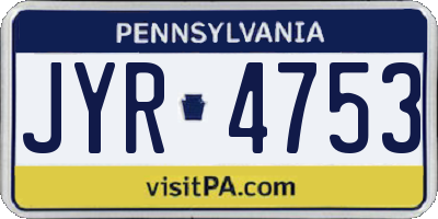 PA license plate JYR4753