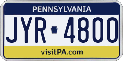 PA license plate JYR4800
