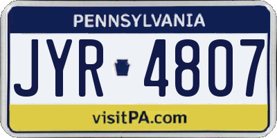 PA license plate JYR4807