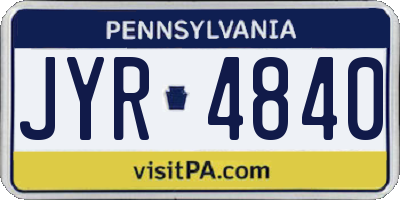 PA license plate JYR4840