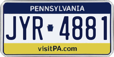 PA license plate JYR4881