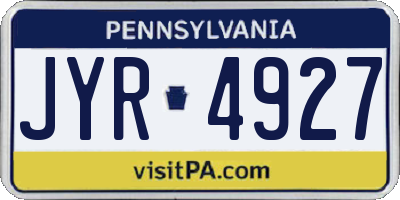 PA license plate JYR4927
