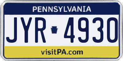 PA license plate JYR4930