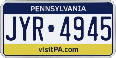 PA license plate JYR4945