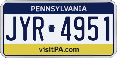 PA license plate JYR4951