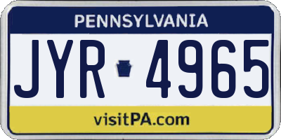 PA license plate JYR4965