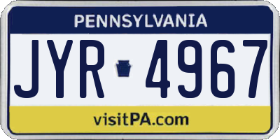 PA license plate JYR4967