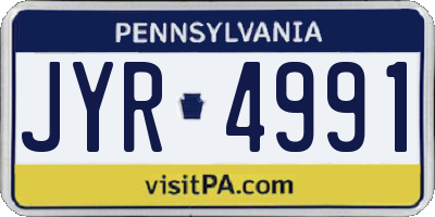 PA license plate JYR4991