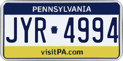 PA license plate JYR4994