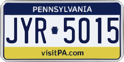 PA license plate JYR5015