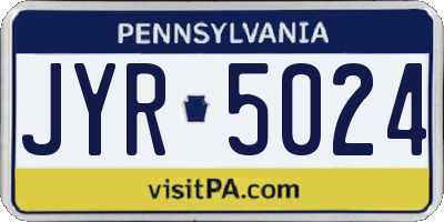 PA license plate JYR5024