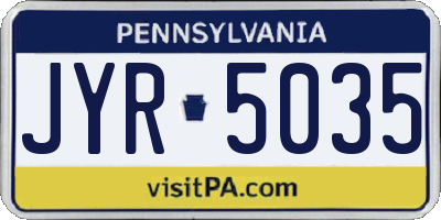 PA license plate JYR5035