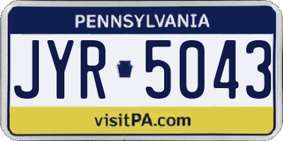 PA license plate JYR5043