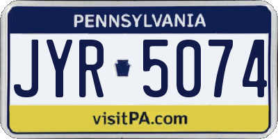 PA license plate JYR5074