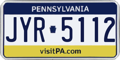 PA license plate JYR5112