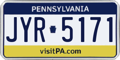 PA license plate JYR5171