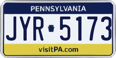PA license plate JYR5173