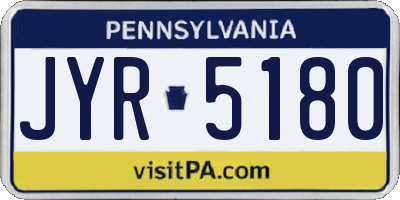 PA license plate JYR5180