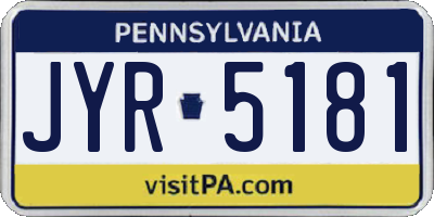 PA license plate JYR5181