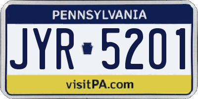 PA license plate JYR5201