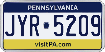 PA license plate JYR5209