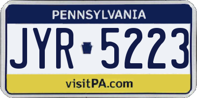 PA license plate JYR5223