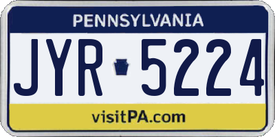 PA license plate JYR5224