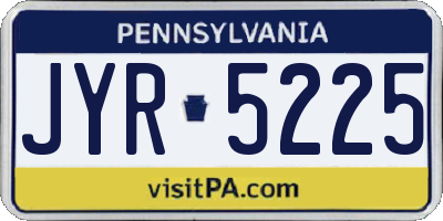 PA license plate JYR5225