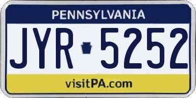 PA license plate JYR5252