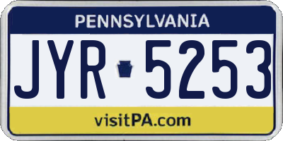 PA license plate JYR5253