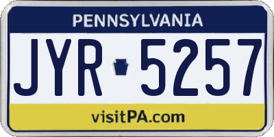 PA license plate JYR5257