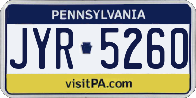 PA license plate JYR5260