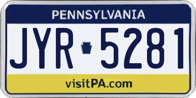 PA license plate JYR5281