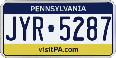 PA license plate JYR5287